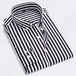 เสื้อเชิ้ตผู้ชายลายทาง แขนยาว ติดกระดุม สำหรับธุรกิจลำลอง ใส่ทำงานในออฟฟิศ รับผลิตแบบ OEM ODM ขายส่งจำนวนมาก - Product Image 5