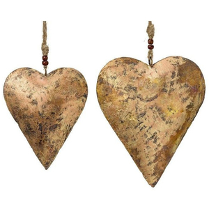 Fábrica al por mayor de metal en forma de corazón colgante artificial de Navidad hermosos adornos decorativos de Pascua dorados - Product Image 2