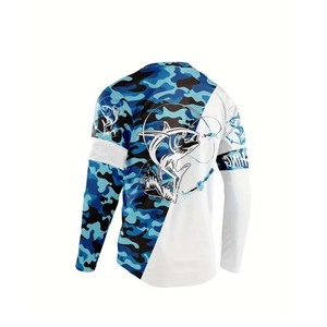 Camiseta Deportiva de Manga Larga con Protección Solar UPF 50 y Estampado de Camuflaje para Hombre, Ideal para Pesca - Product Image 3