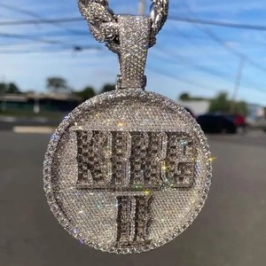 Moissanite Diamond Hip Hop Colgante de lujo Hip Hop Diamante Colgante 925 Plata esterlina Hip Hop Colgante para hombres - Product Image 6