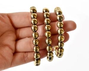 High Quality Attractive Golden Hematite 8mm Round Beaded <b>Bracelet</b> Premium <b>Healing</b> Gemstone <b>Bracelet</b> for Meditation Jewelry - Product Image 3