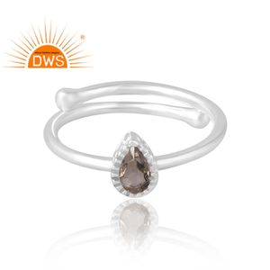 Anillo de piedras preciosas ahumadas naturales de Plata de Ley 925, joyería personalizada para mujer, regalo para ella - Product Image 3