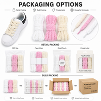 Lacets en peluche personnalisés ultra doux en chenille, trois couleurs, plusieurs styles, décoratifs, mode, OEM Mingjia