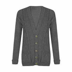 High Quality Custom Made Women's V-neck <b>Cardigan</b> <b>Sweaters</b> Breathable Anti-Wrinkle Button Front Wool Casual Long Sleeve <b>Sweater</b> - Product Image 1