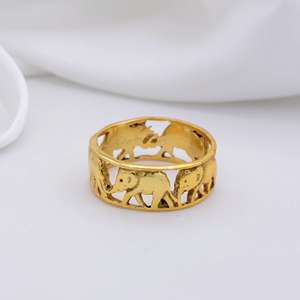 2026 Trendy Design Vintage Boho Multi <b>Elephant</b> Tribal Band Ring 18k Gold Plated Ethnic Brass Animal Wholesale Ring For Women - Product Image 5