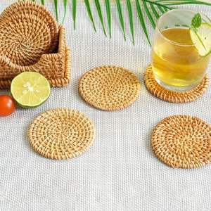 Top Sale Latest Handmade Rattan <b>Placemats</b> & Coaster <b>for</b> Round Table Decorations <b>Christmas</b> OEM Rustic Coaster From Vietnam - Product Image 5