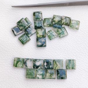 อัญมณีทรงเหลี่ยมแบนเรียบมอสอาเกตสีเขียวธรรมชาติขนาด7มม. ได้รับการรับรองคุณภาพที่ดีที่สุด - Product Image 3