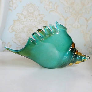 Figurine de conque en verre soufflé à la main, style européen, thème animal, vase de table, presse-papiers créatif original, décoration d'intérieur - Product Image 2