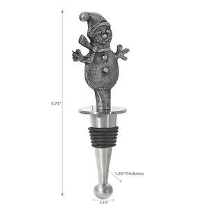 Bouchon de bouteille de vin en forme de bonhomme de neige, accessoire de bar, outil à vin, bouchons de bouteille en aluminium de qualité supérieure pour les fêtes et la décoration de mariage - Product Image 3