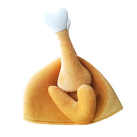 Cadeaux de fête amusants, chapeau de jambe de poulet de carnaval, décoration de noël de Thanksgiving, chapeau de dinde rôti en peluche pour adulte