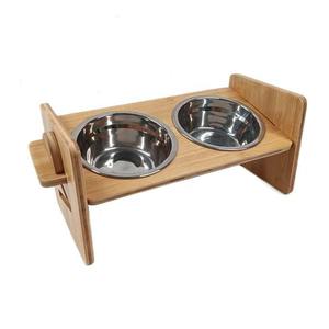 Comederos จานไม้สำหรับสุนัขถ้วยอาหารสุนัขแบบยกสูงทำจากไม้ไผ่สินค้ามาใหม่ชามให้อาหารสุนัข - Product Image 3