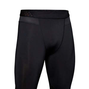 Nouveaux leggings pour hommes à taille haute en coton/fibre de bambou, pantalons de course personnalisés pour le fitness, tissu respirant antibactérien, élastique - Product Image 4