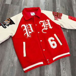 Personalizado 100% lana Letterman College Varsity chaqueta hombres Chenille bordado béisbol bombardero chaqueta a prueba de viento característica botón - Product Image 2