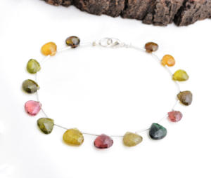 ลูกปัดทัวร์มาลีนทรงหยดน้ำเจียระไนหลายเหลี่ยม พลอยธรรมชาติ ขนาด 8x9 ถึง 11x11 มม. น้ำหนัก 49.25 กะรัต สำหรับทำเครื่องประดับชั้นดี - Product Image 1