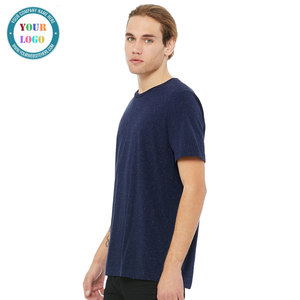 T-shirt en coton uni pour homme, été, fitness, col rond, manches courtes, coupe ajustée, t-shirt de musculation, t-shirt d'entraînement - Product Image 5