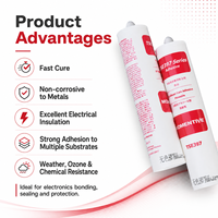 Momentive TSE397 Mastic silicone adhésif monocomposant RTV à durcissement rapide, non corrosif, pour le collage et l'étanchéité des composants électroniques