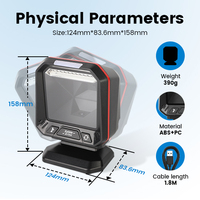 Escáner de Escritorio Omnidireccional 2D AK-9608H, Manos Libres, Sensor de Imagen CMOS, Lector de Códigos QR, Compatible con Pagos Móviles y Códigos de Pantalla