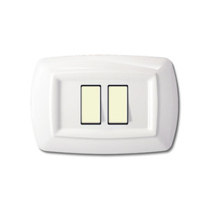 Placca Mod.Magic in Termoplastica, a 2 Posti Ravvicinati, Colore Bianco - Product Image 1