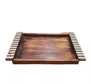 Plateau de service plateau de petit déjeuner plateau en bois d'Acasia nouveau plateau de haute qualité pour la maison hôtel plateau en bois plateau de service en bois durable - Product Image 5