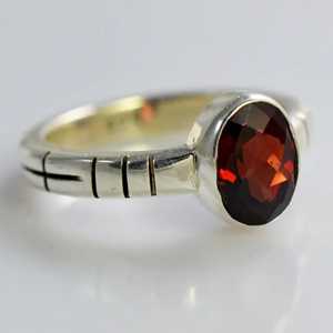 Boho Style <b>Garnet</b> 925 Sterling <b>Silver</b> Handmade <b>Ring</b> January Birthstone Jewelry Rhodium Perfect Gift for Her Birthday Anniversary - Product Image 3