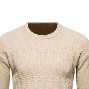 100% Cotton Men's <b>Pullover</b> <b>Sweaters</b> OEM Custom Made Front Logo Anti-Shrink Breathable Long Sleeve Winter Knitwear - Product Image 2