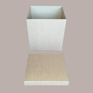 5 cajas de almacenamiento decorativas de papel ondulado marrón con tapa 250x250H300mm colección de cajas de maletero - Product Image 3