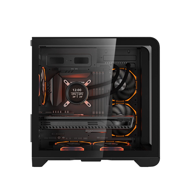 M-ATX ITX USB 3.0 Interface Desktop Computer case Panoramic Sea View Room Cool Black Gaming PC case