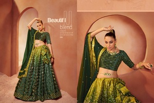 Lehenga Choli-terciopelo semicosido bordado, exclusivo, nuevo - Product Image 5