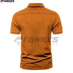 Casual botón diseño negocios hombres verano al aire libre nuevo estilo Manga corta buena venta hombres polos - Product Image 3