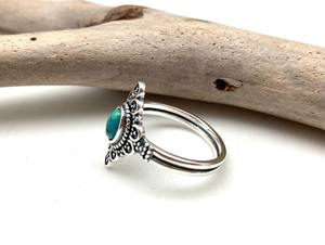 Estilo bohemio 925 plata esterlina turquesa piedra preciosa anillo joyería hecha a mano anillo de plata joyería para mujer regalo de boda para ella - Product Image 4