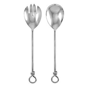 Servidor de ensaladas de acero inoxidable, juego de cubiertos de Metal, cuchara y tenedor para servir ensalada, nuevo diseño - Product Image 3