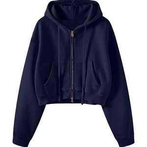 Unisexe Logo personnalisé respirant coupe-vent écologique pleine fermeture éclair polaire brodé à capuche hiver Hip Hop style en gros solide - Product Image 1