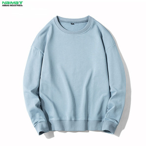 Sweat-shirt à col rond surdimensionné brodé pour couples, en tissu épais, imprimé numérique uni, style streetwear, collection automne - Product Image 6