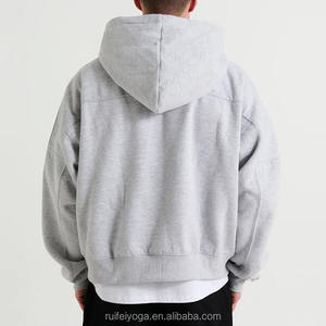 New Wholesale Men's High Quality Solid <b>Oversized</b> <b>Hoodie</b> Knitted <b>Long</b> Sleeve Plain Streetwear Hooded Collar <b>Hoodie</b> Blank - Product Image 6