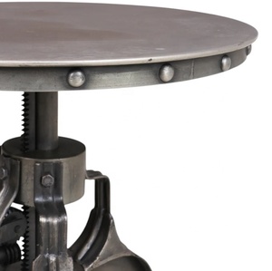 Industrial Crank <b>Table</b> Metal Iron | Vintage Adjustable Dining <b>Bar</b> <b>Table</b> Restaurant | Height Adjustable Loft Furniture AKKU ART - Product Image 2