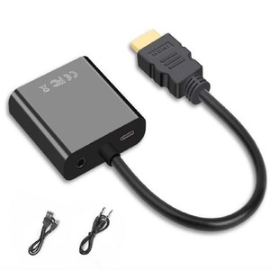 25Cm Mạ Vàng 1080P HDTV Để VGA <span class=keywords><strong>Adapter</strong></span> Tương Thích Với Máy Tính Để Bàn Máy Tính Xách Tay PC Màn Hình Thương Hiệu Mới Màu Đen, Trắng, Túi Bán Lẻ - Product Image 1