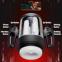 Masturbateur automatique pour homme, fonction de vibration, de poussée et de chauffage, gobelet de masturbation pour homme avec support pour téléphone portable