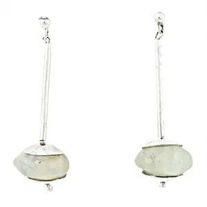 Boucles d'oreilles pendantes minimalistes en perles Art Palace, argent 925, style vintage, pour femme, à porter au quotidien - Product Image 2