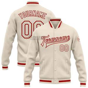 Chaqueta de béisbol universitaria de manga larga con nombre de equipo y diseño de bordado de logotipo personalizado de alta calidad OEM al por mayor de fábrica para hombre de todas las tallas - Product Image 2