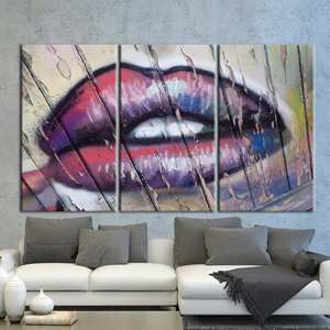 Impression sur toile moderne pour décoration murale - Graffiti abstrait, 3P : Prêt à accrocher - Product Image 1