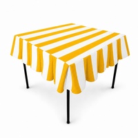 Nappe de table de mahjong carrée en toile de coton à rayures, taille personnalisée, bleu orange, lavable