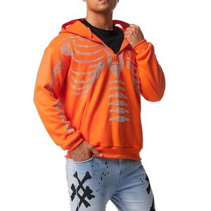 Sweat à capuche en coton éponge français surdimensionné 100% coton doux et résistant pour hommes 400 gsm 3D Puff Letter Print full zip up Puff Print Hoodie - Product Image 1
