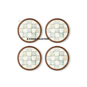 Sous-verres en bois et marbre Best Seller Artisanat en métal Sous-verres décoratifs floraux pour table - Product Image 2