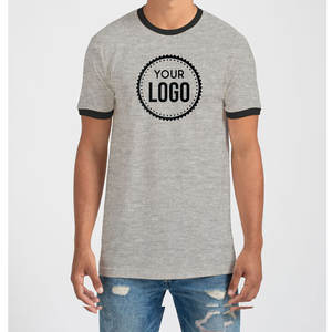 Tultex Premium T-shirt de sport pour homme Logo personnalisé imprimé 100% coton Jersey fin col rond respirant manches de sonnerie vierges - Product Image 1