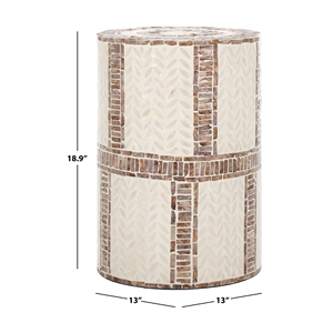 Table basse en nacre faite à la main, crème, style bohème, meubles de salon, cadre en bois durable et écologique, antique, Vietnam - Product Image 2