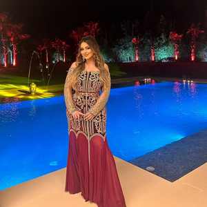 2025 nouveauté à la main marocain adultes Style décontracté robe rouge velours mousseline de soie Caftan respirant fête Eid traditionnel musulman - Product Image 1