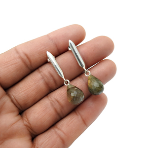 Boucles d'oreilles classiques en argent sterling 925 avec pierres précieuses en labradorite naturelle pour la fête bijoux dernier design fournisseur en gros - Product Image 5