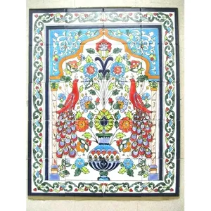 24 \ "X 30 \" Azulejo de cerámica Arte Mosaico Mural de pared Panel Floral Pavo real BACKSPLAH Murales de pared - Product Image 1