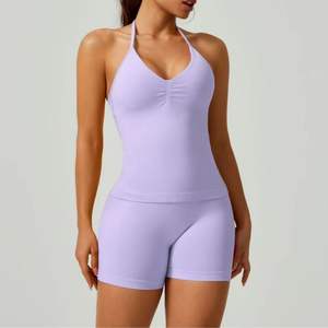 Conjuntos de Top Deportivo y Pantalones Cortos de Gimnasio para Mujer, Personalizados al por Mayor, Ropa Deportiva Transpirable para Entrenamiento, Yoga y Fitness - Product Image 2