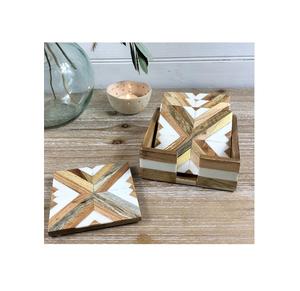 Handcrafted Decorative Solid Wood Made Tea Serving Platter Table Top Wooden Coaster Custom Wood <b>Round</b> <b>Mats</b> Pads Handmade - Product Image 2